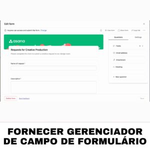 Fornecer gerenciador de campo de formulário